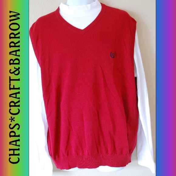 CHAPS ** CRAFT&BARROW Other - MEN'S RED VEST AND TURTLENECK ** NEW